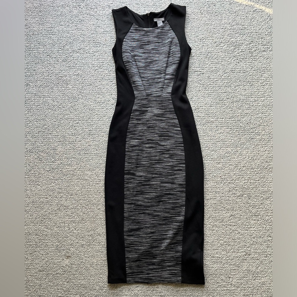 Black and white form fitting dress